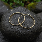 Load image into Gallery viewer, GER162. 14K Solid Gold Hollow Diamond Cut Hoop