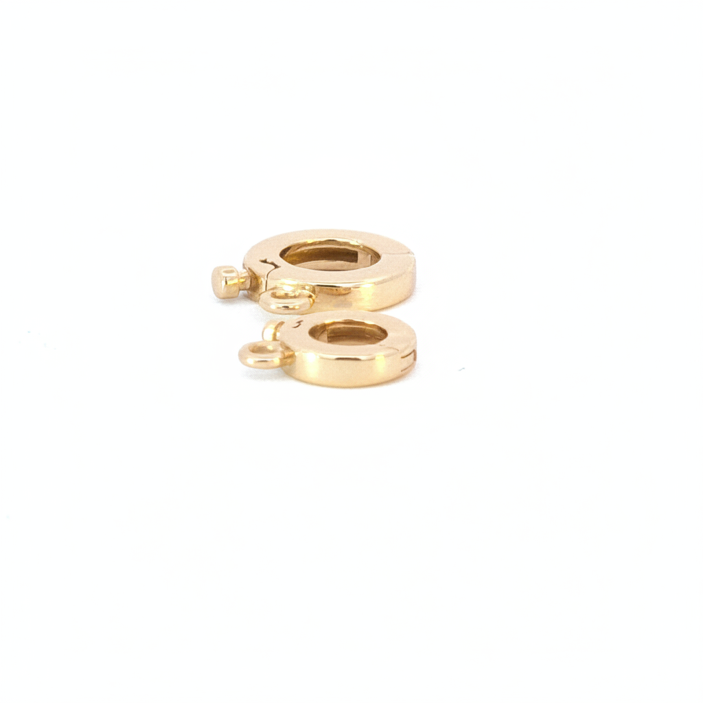 FND001. 14K Solid Gold Fancy Spring Ring