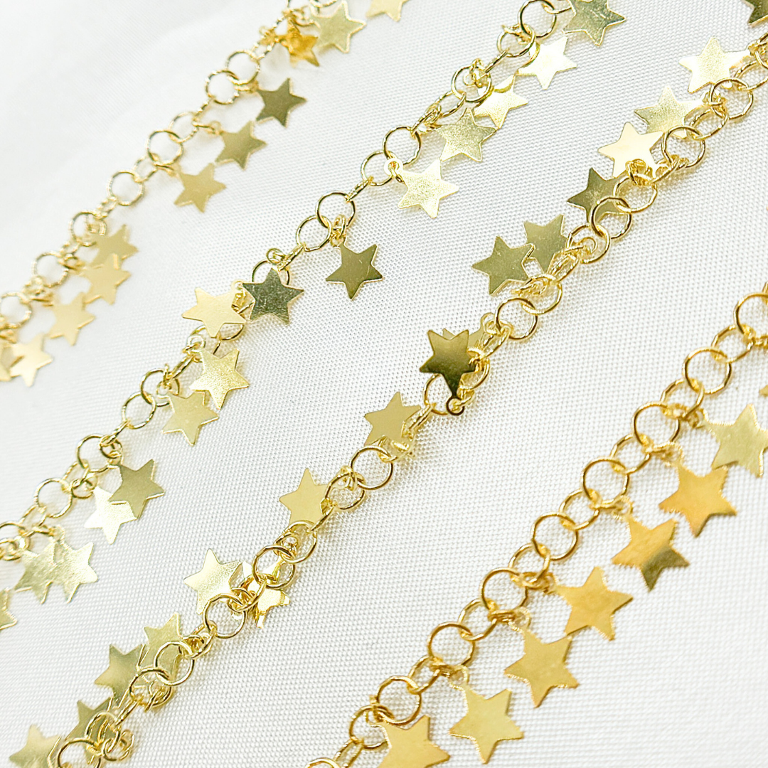 Gold Plated 925 Sterling Silver Dangle Star Chains