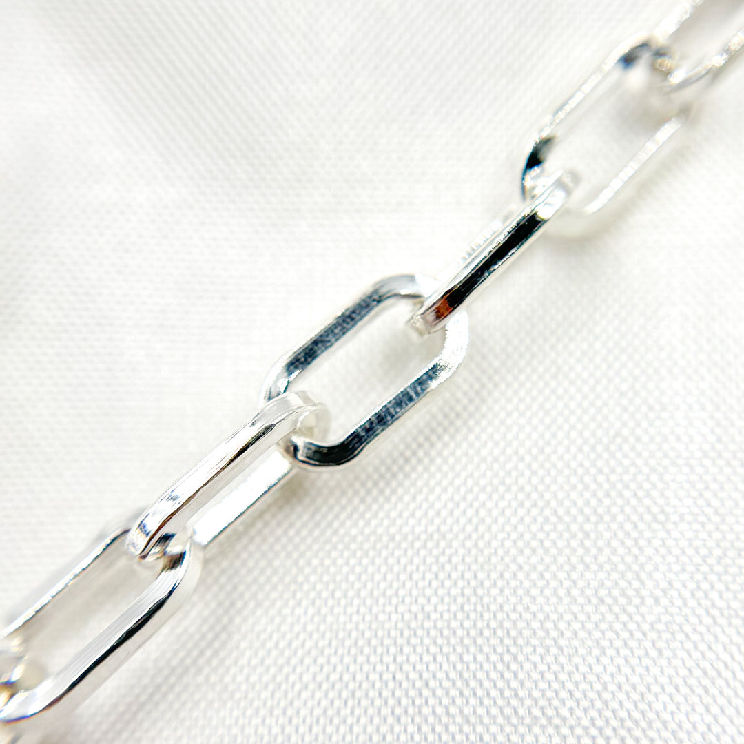 V137SS. Sterling Silver Flat Paperclip Chain