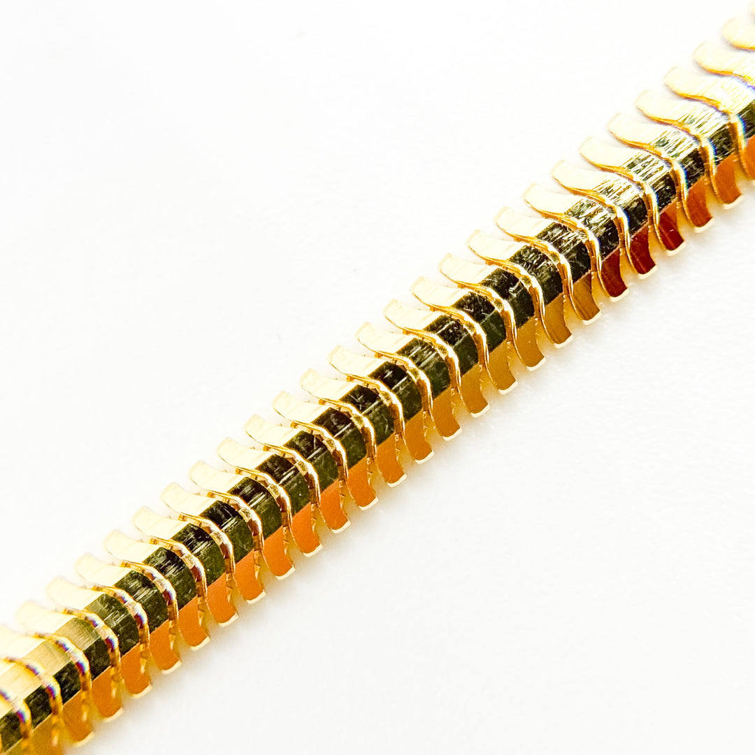 330CCTDBRA8. 14K Solid Gold Flat Snake Necklace