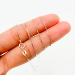 Load image into Gallery viewer, 040VEDWG18K. 18K Solid White Gold Box Chain