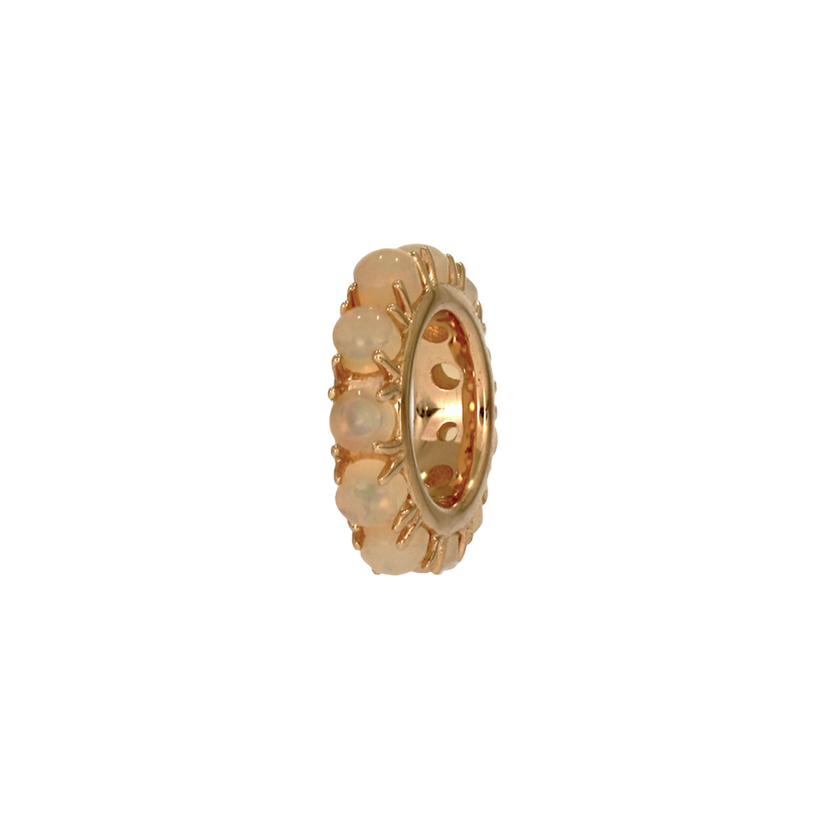 14K Solid Gold Gemstone Round Ring Sliders