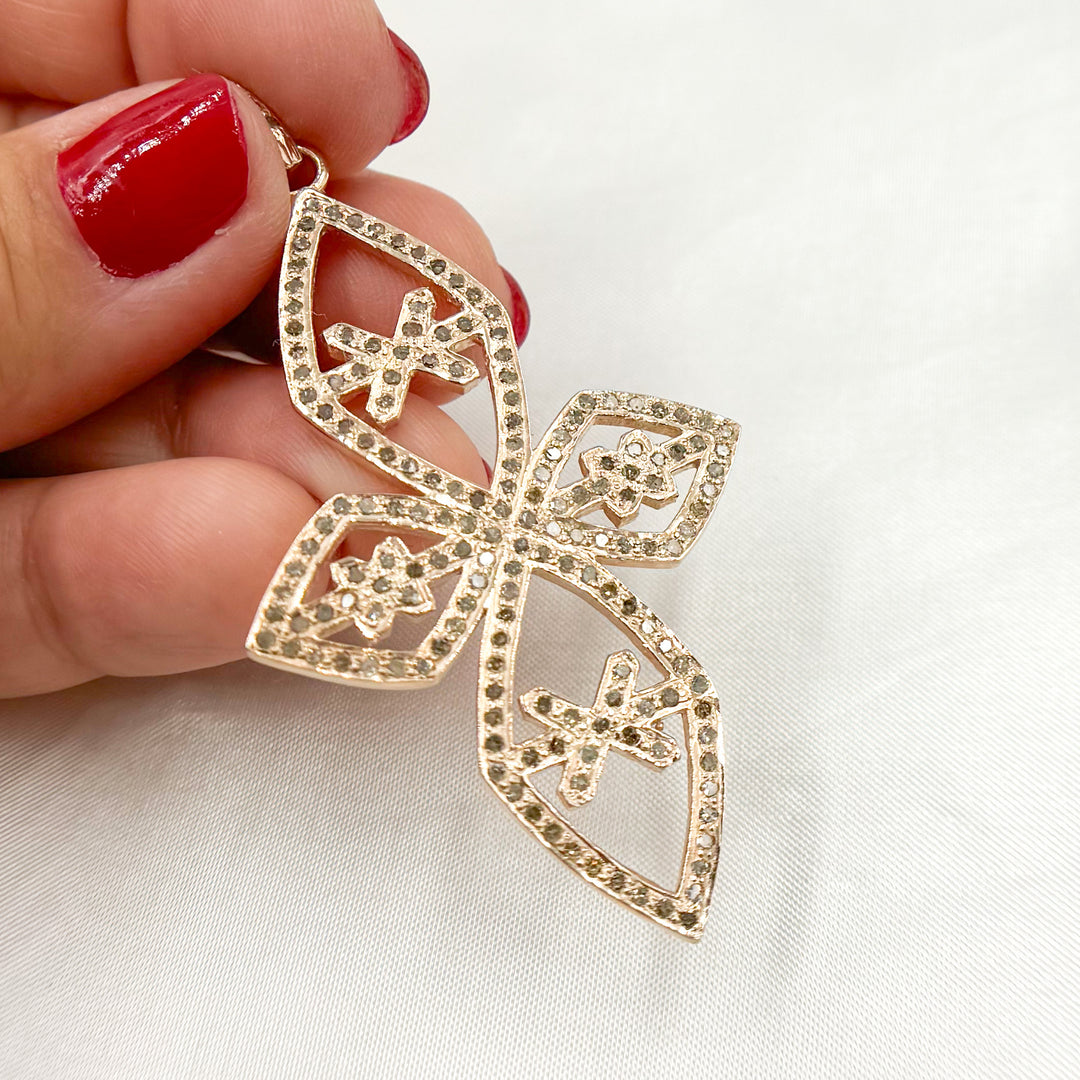 DP396. Diamond Sterling Silver Cross Pendant