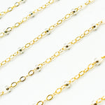 Load image into Gallery viewer, 1486TT. Gold Filled with Sterling Silver Bead Satellite Chain
