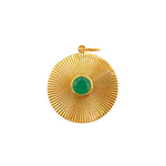 Load image into Gallery viewer, 14K Solid Gold Circle Charm with Stone in the Center. CGDP52
