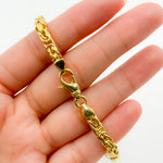 Load image into Gallery viewer, TRE003Bracelet. 14K Solid Gold Hollow Byzantine Bracelet