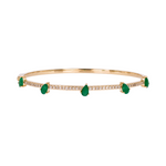 Load image into Gallery viewer, 14K Solid Gold Diamond and Gemstone Bangle. CB96493EM
