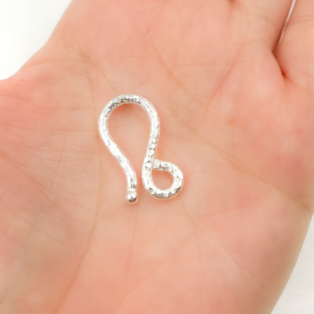 Silver S Hook. Sterling Silver Hammered "S" Hook