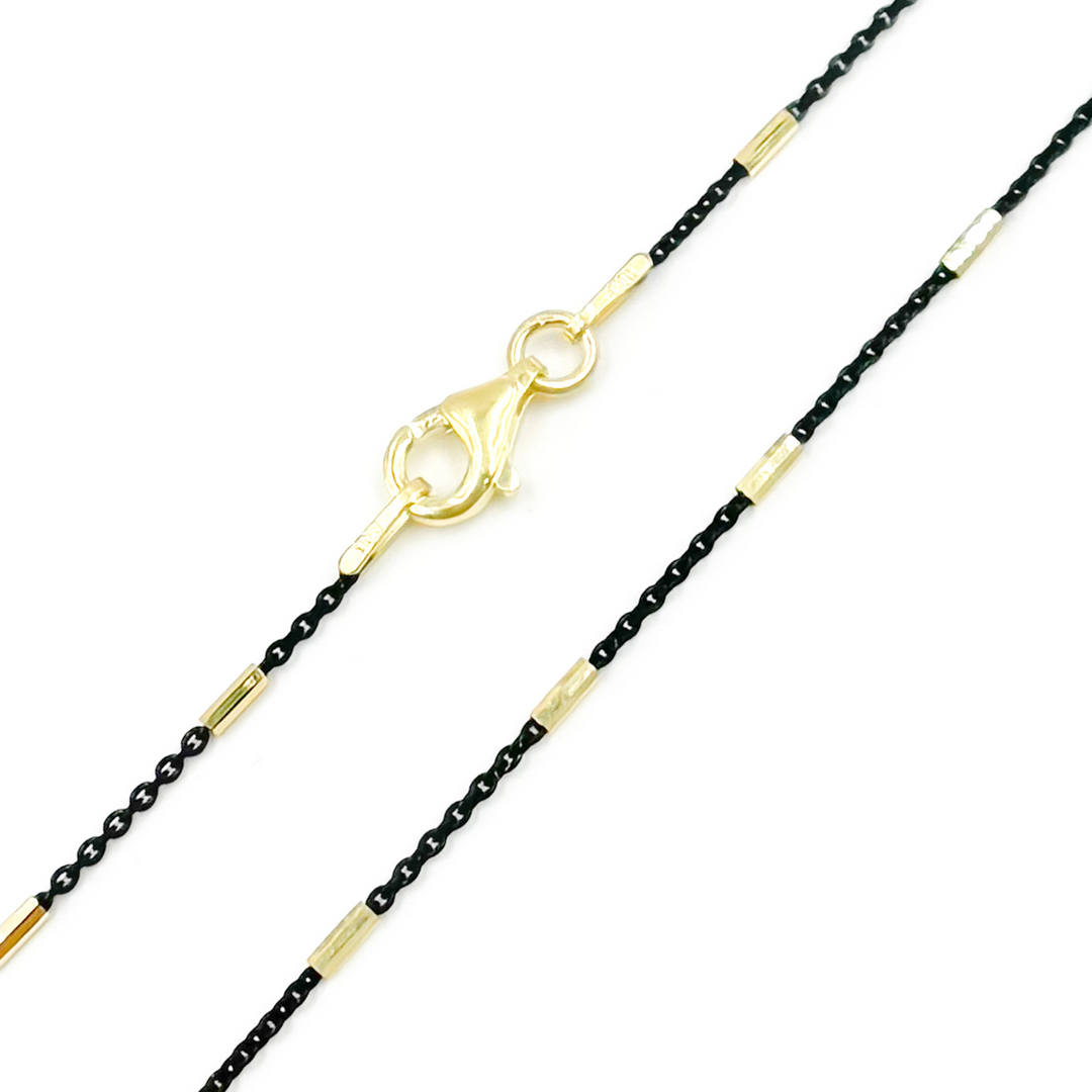 Z9GB1F. Oxidized 925 Sterling Silver Satellite Gold Plated Tube Necklace