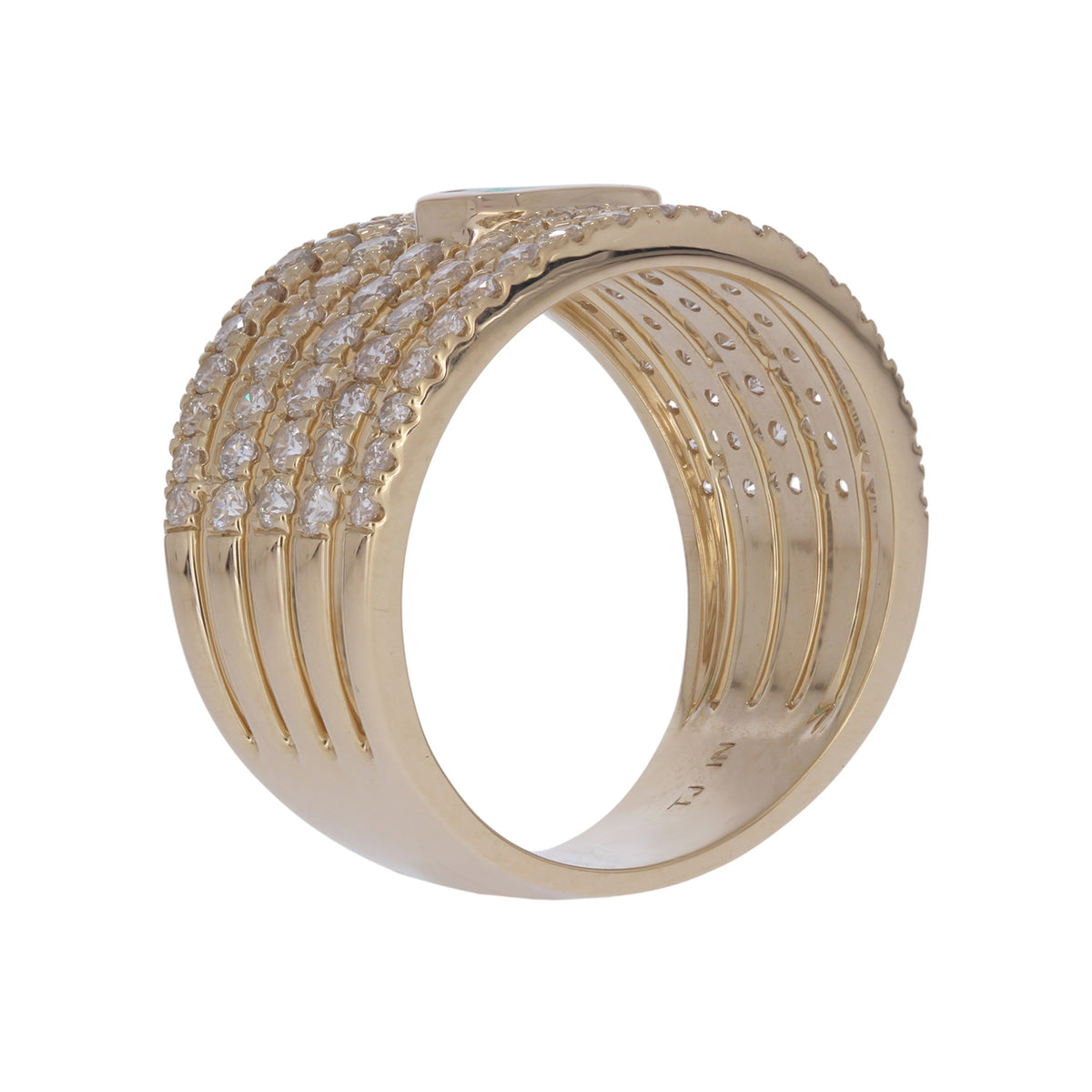 CR97487-6X4. 14K Solid Gold Diamond and Gemstone Ring