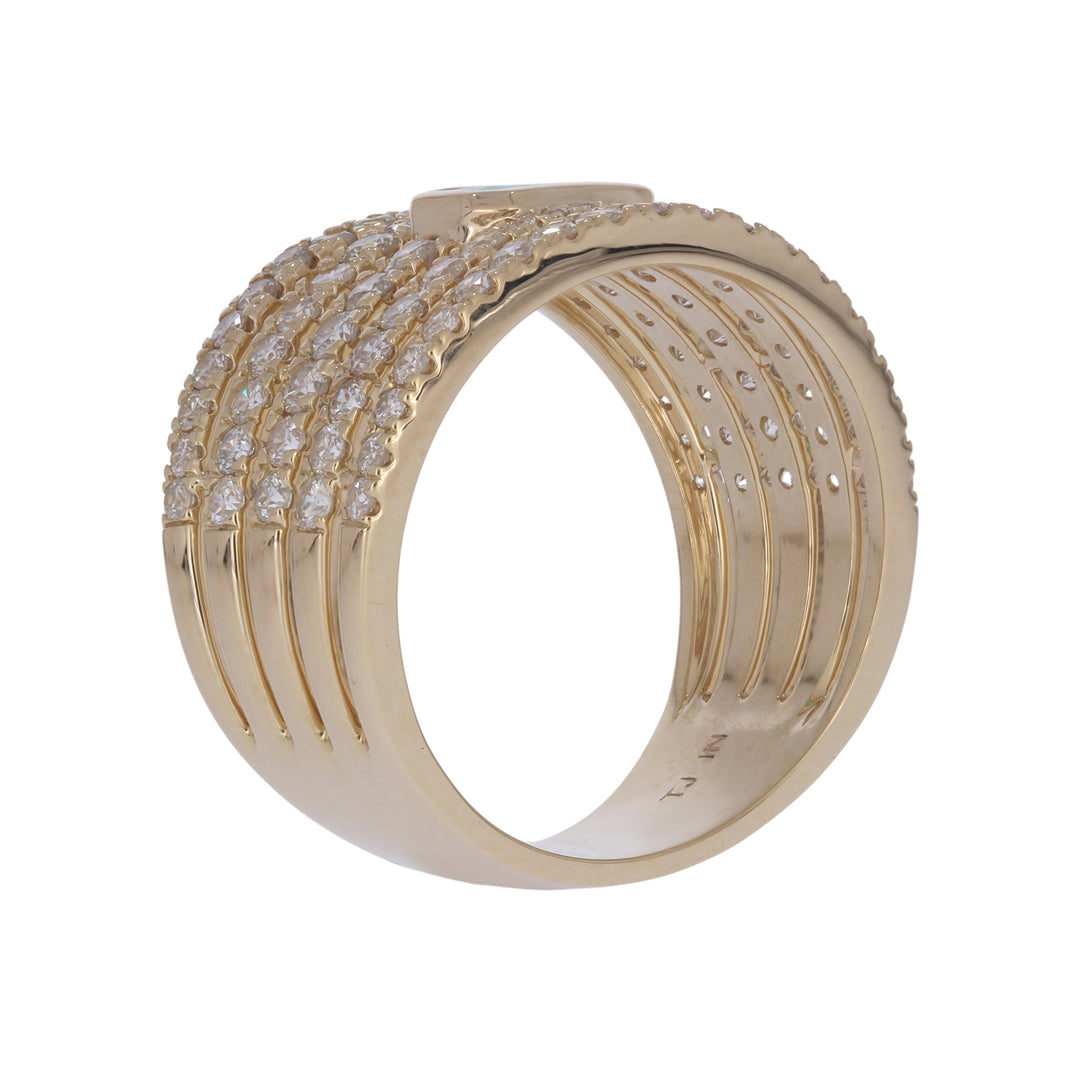 CR97487-6X4. 14K Solid Gold Diamond and Gemstone Ring