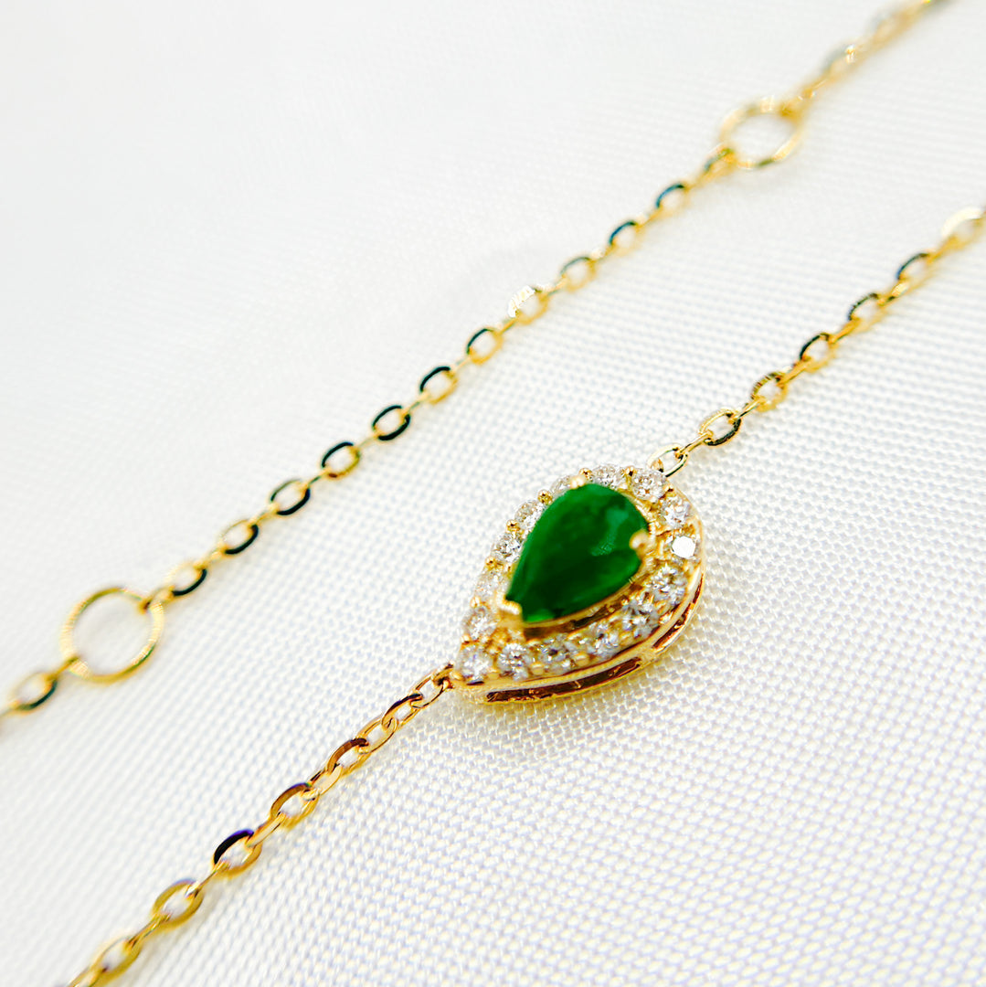 14K Solid Gold Diamond and Gemstone Necklace. NT404520