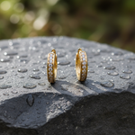 Load image into Gallery viewer, EHE56598. 14K Solid Yellow Gold Diamond Hoop Earrings