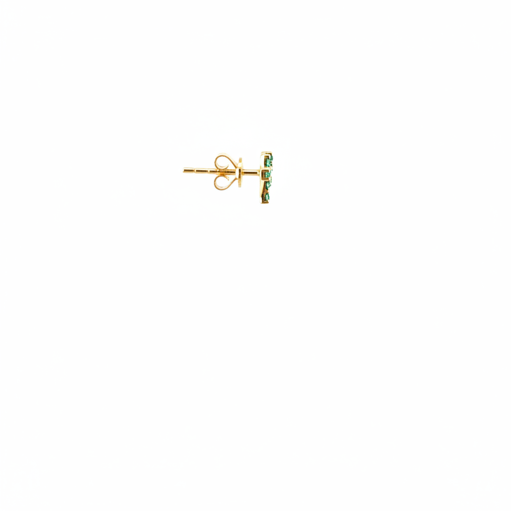 ER427136. 14k Solid Gold Diamond and Gemstone Cross Stud Earrings