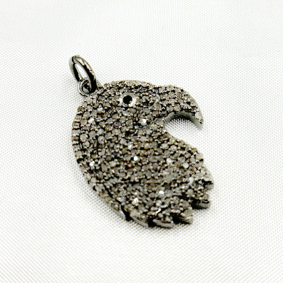 Diamond Sterling Silver Eagle Head Pendant