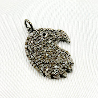 Diamond Sterling Silver Eagle Head Pendant