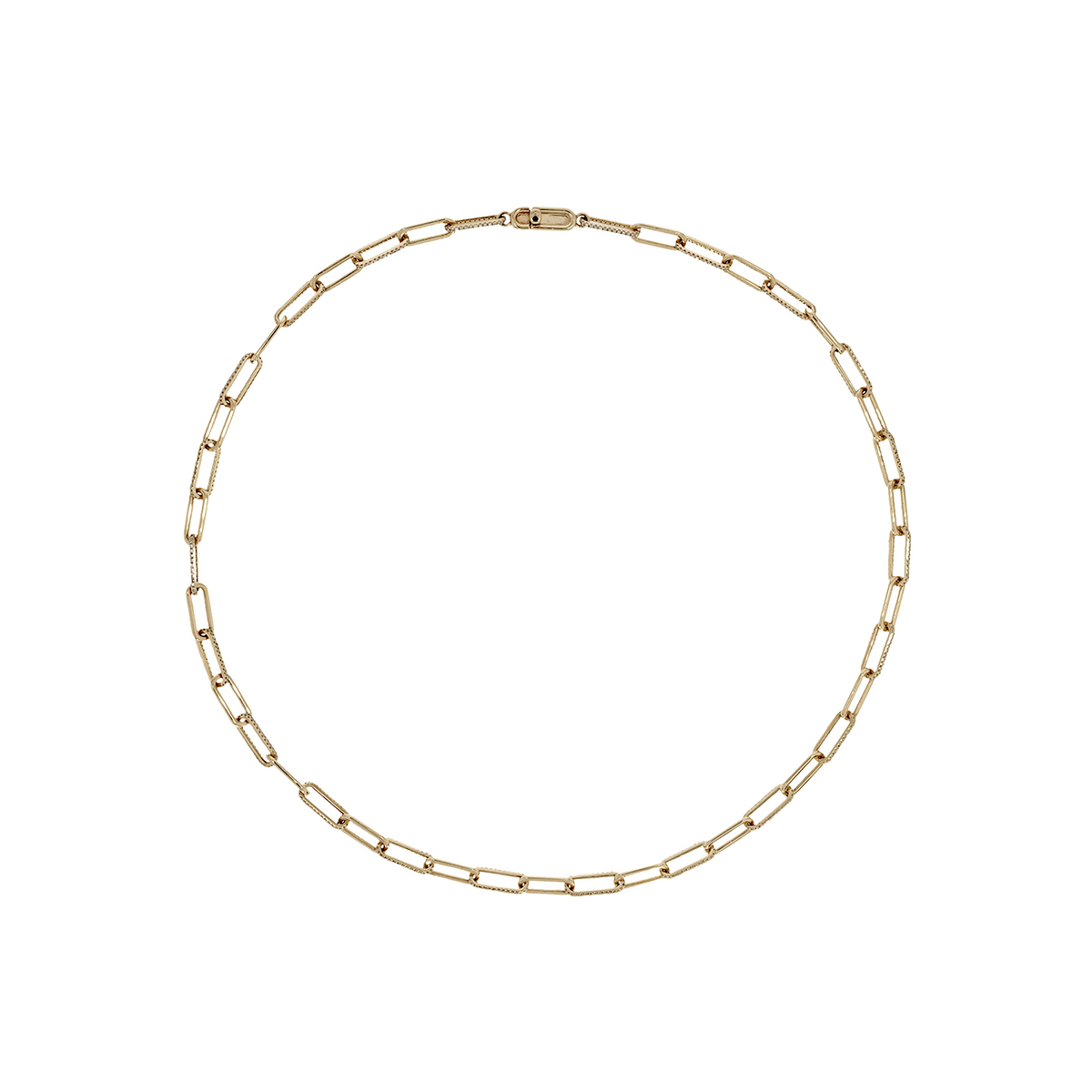 NFN72544. 14k Solid Gold Diamond Paperclip Necklace