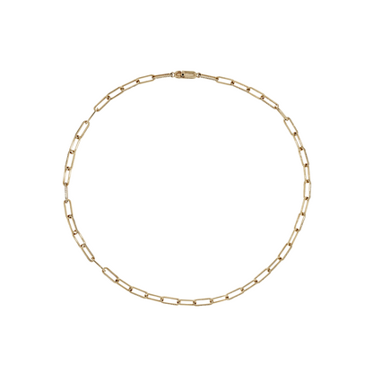 NFN72544. 14k Solid Gold Diamond Paperclip Necklace