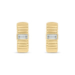 Load image into Gallery viewer, EHD57170. 14K Solid Gold Diamond Hoop Earrings