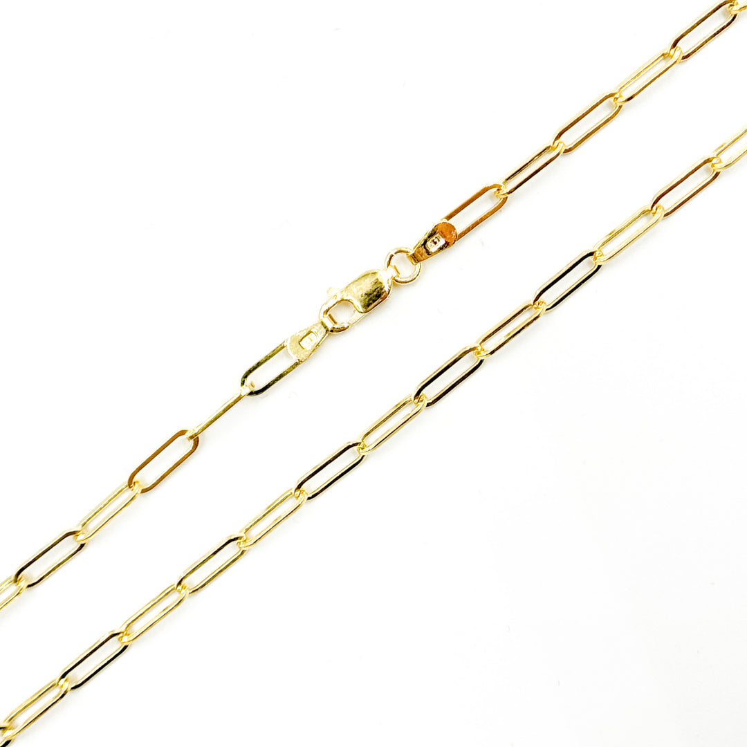 070HVR0124000. 14K Yellow Gold Flat Paperclip Chain