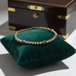 Load image into Gallery viewer, BR402701. 14K Gold Natural Blue Sapphire &amp; Diamond Bracelet