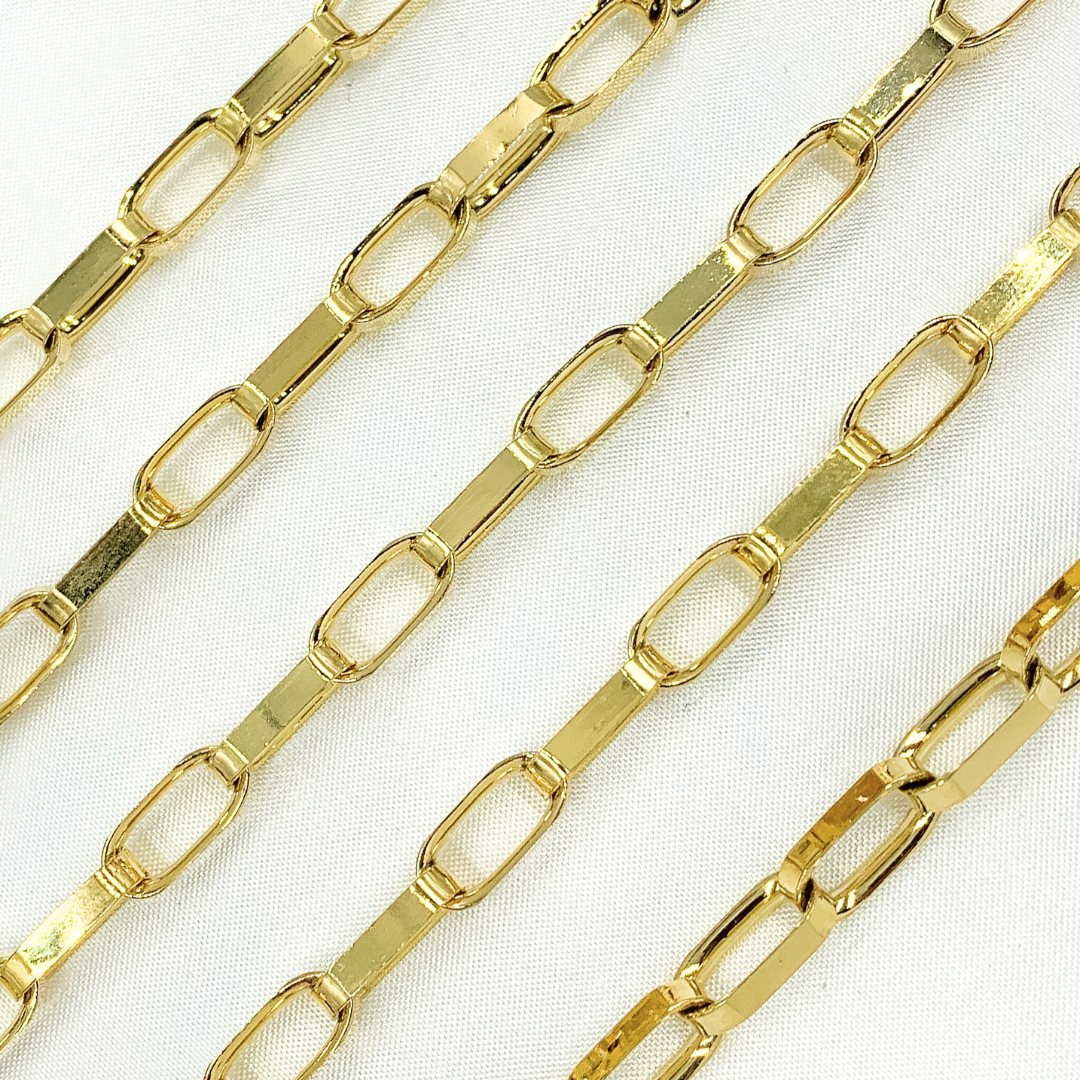 Gold Plated 925 Sterling Silver Flat Oval Link Chains