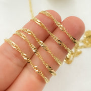 14K Solid Yellow Gold Singapore Chain