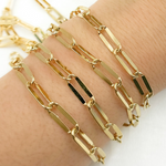 Load image into Gallery viewer, Y58S06GP. Gold Plated 925 Sterling Silver Flat Paperclip Chain