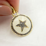 Load image into Gallery viewer, DP456A. Diamond Sterling Silver Round Enamel Pendant
