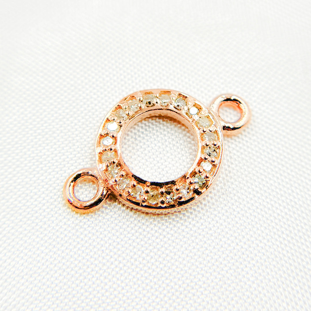DC878. Diamond & Sterling Silver Round Connector