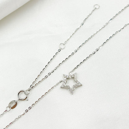 NT111971. 14K Solid Gold Diamond Star Necklace
