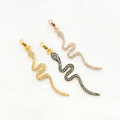 DP469. Diamond Sterling Silver Snake Pendant