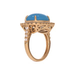 Load image into Gallery viewer, CR97357TQ14X10. 18K Solid Gold Diamond and Turquoise Ring