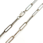 Load image into Gallery viewer, Oxidized Sterling Smooth Paperclip Necklace