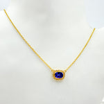 Load image into Gallery viewer, 14K Solid Gold Diamond and Gemstone Necklace. GDP587
