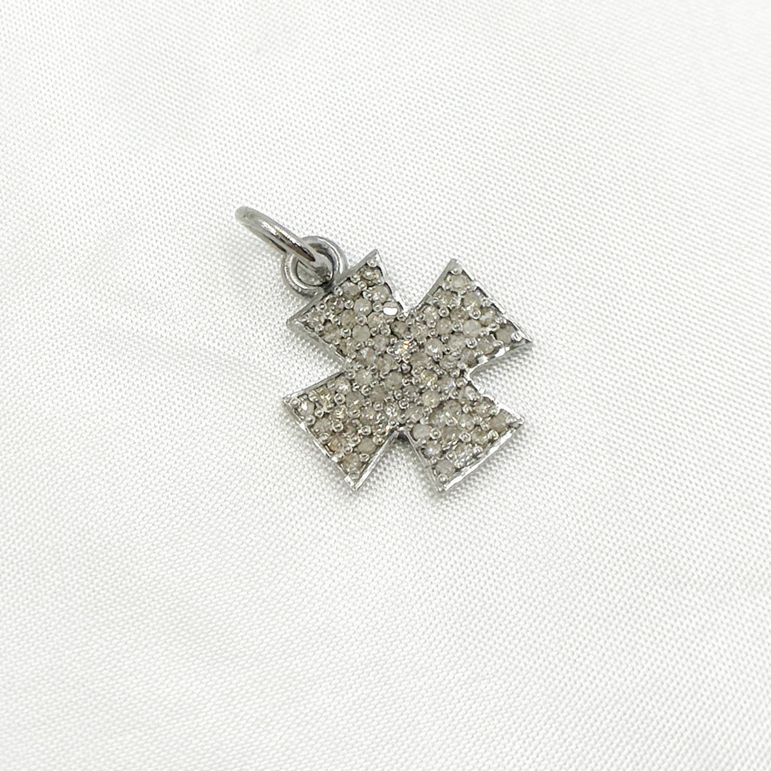 DC341. Diamond Sterling Silver Cross Charm