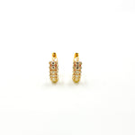 Load image into Gallery viewer, EHJ57409. 14K Solid Yellow Gold Diamond Hoop Earrings