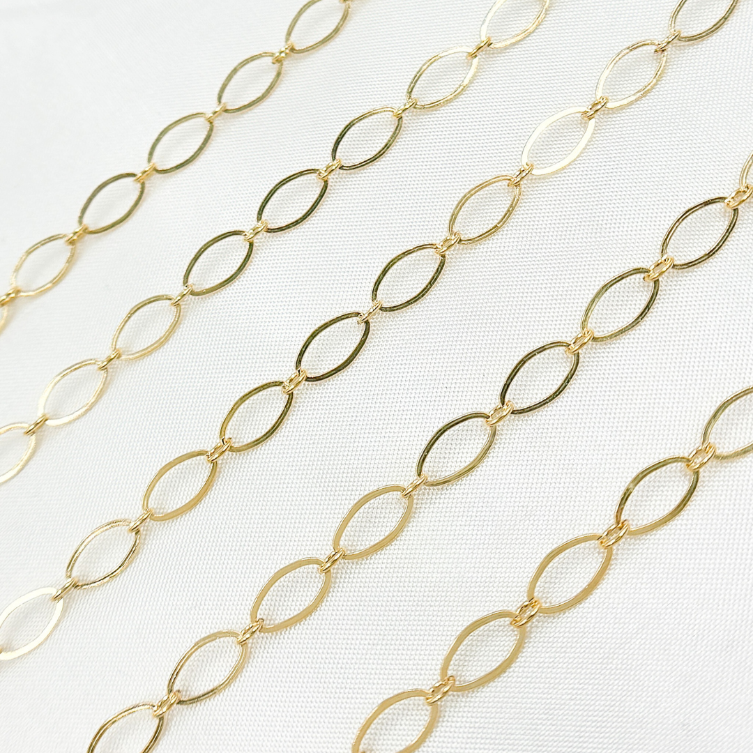 790FGF. Gold-Filled Flat Oval Long and Short Link Chain