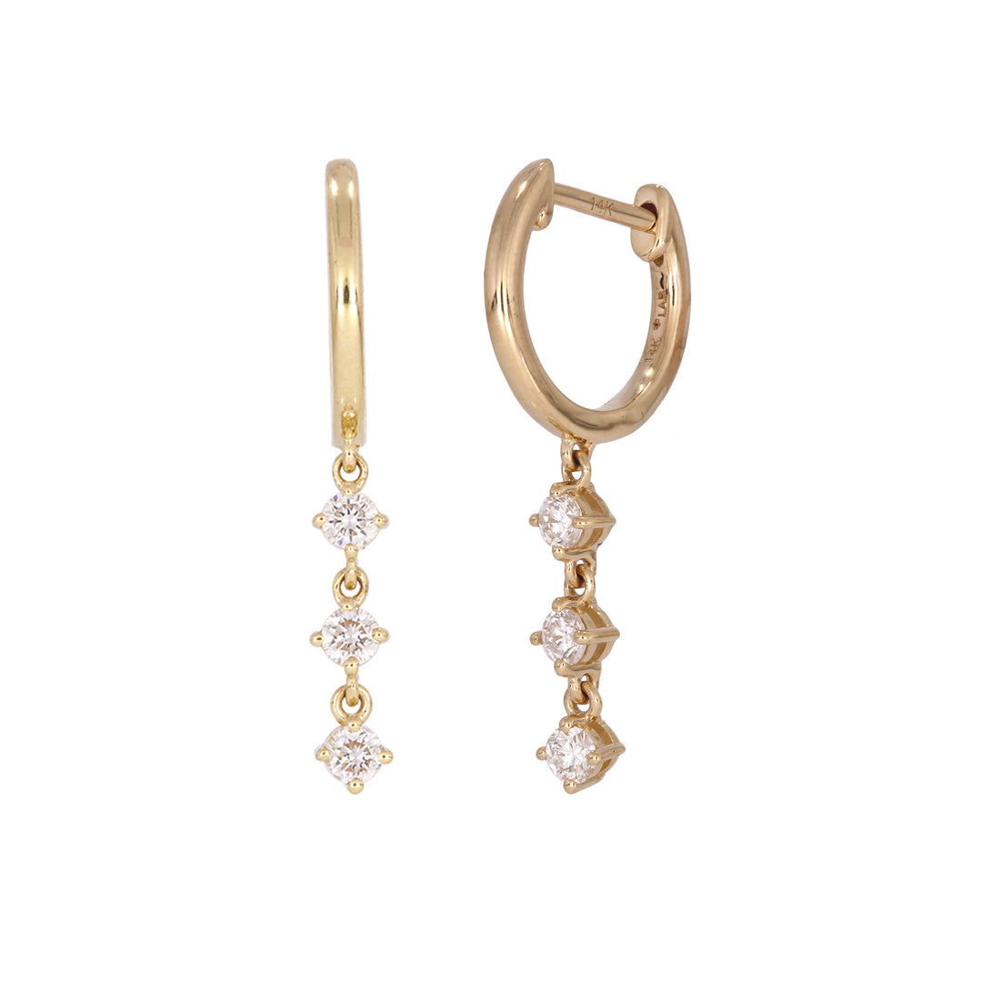 EFF53440. 14K Solid Gold with Diamonds Dangle Earrings