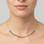Load image into Gallery viewer, NFL70815. 14K Solid Gold Diamond and Gemstone Dangle Necklace