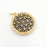 Load image into Gallery viewer, Gold Round Flower of Life Pendant
