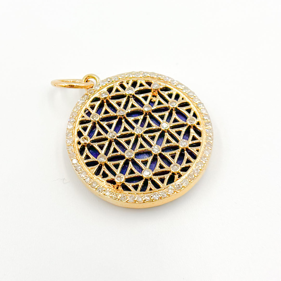Gold Round Flower of Life Pendant