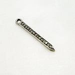 Load image into Gallery viewer, DC674. Diamond Black Rhodium Sterling Silver Bar Charm
