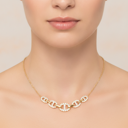 NT404258. 14K Solid Gold Diamond Fancy Necklace