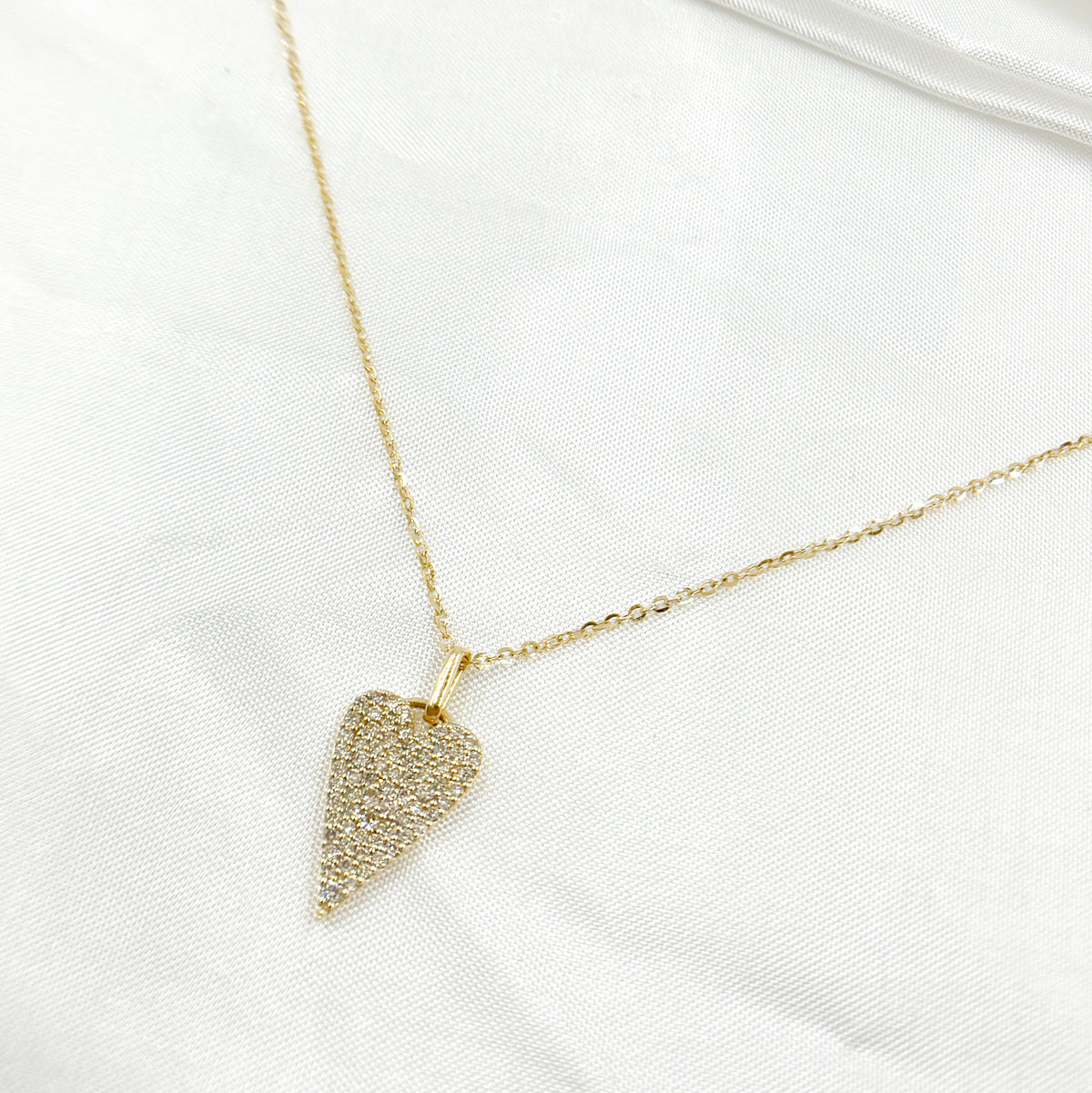 PHF38753. 14K Solid Gold Heart Shape Diamond Necklace