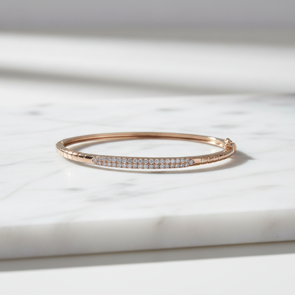 BNH68681. 14K Solid Gold Diamond Bangle