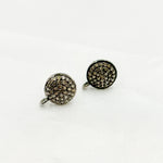 Load image into Gallery viewer, DE034. Diamond Sterling Silver Round Studs with Ring
