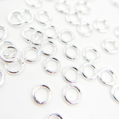 White Sterling Silver Close Jump Rings