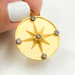 Load image into Gallery viewer, DP721. Diamond Sterling Silver Round Star Pendant with Gemstone
